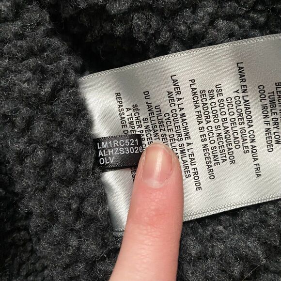 Men's Levi's Cotton Workwear Sherpa-Lined Hooded Bomber Jacket Coat Olive Large - Picture 4 of 12